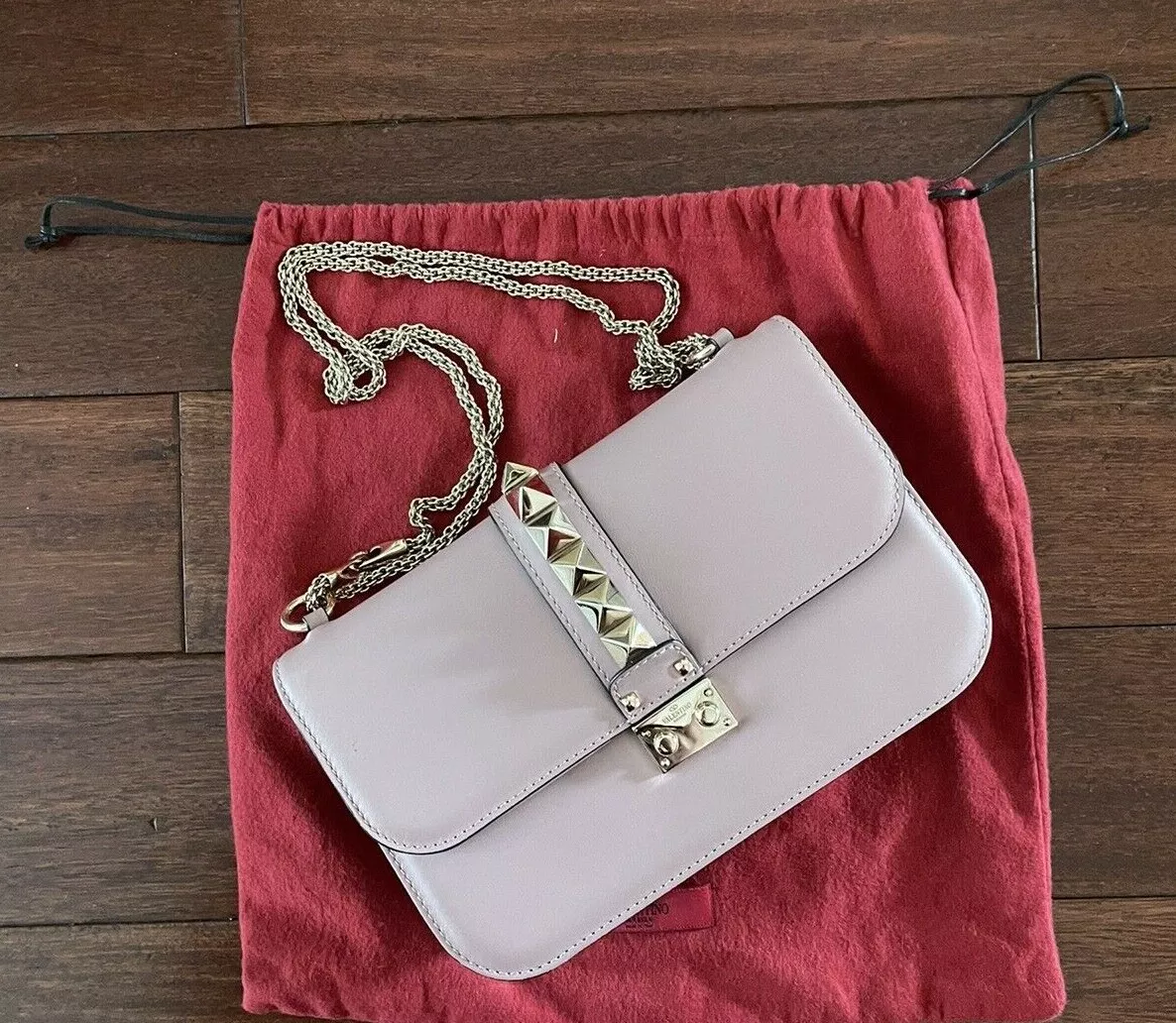 VALENTINO GARAVANI: Locò bag with sequins - Nude