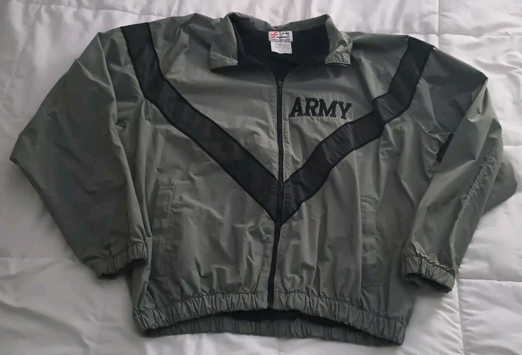Vintage Army IPFU PT Jacket Windbreaker US Army XL Regular Lined Vented Zip