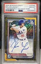 2024 Bowman Draft Kellon Lindsey 1st Bowman Gold Shimmer Auto #4/50 LA Dodgers