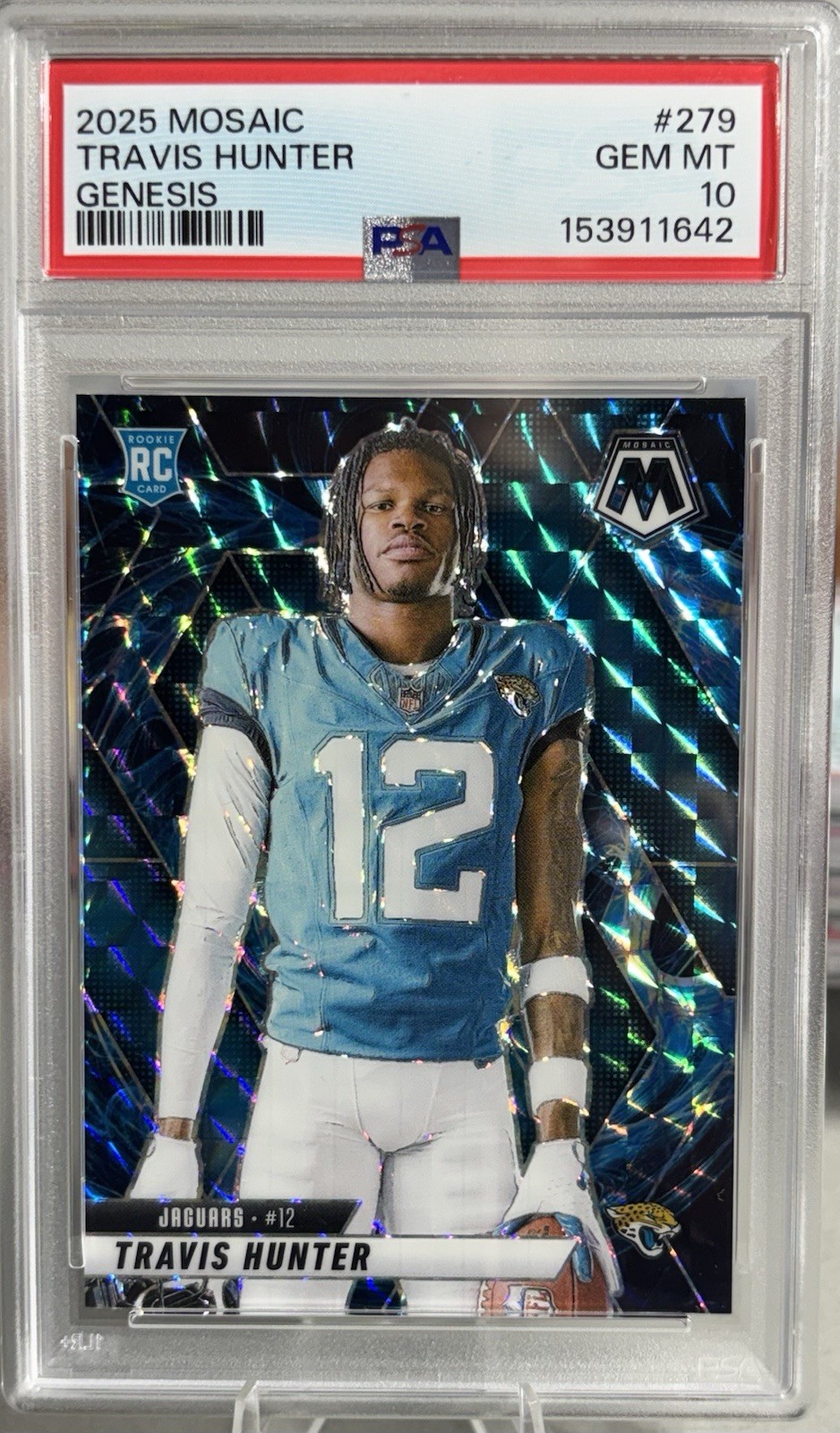 Panini 2025 Mosaic Genesis Travis Hunter #279 PSA 10 Jacksonville Jaguars Rookie