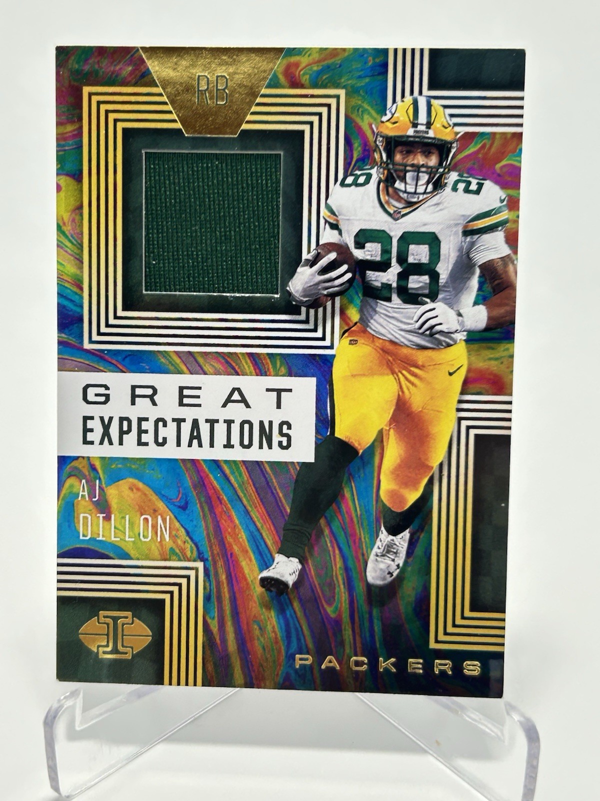 AJ DILLON | 2020 Panini Illusions Great Expectations #GE22 RC PATCH Packers