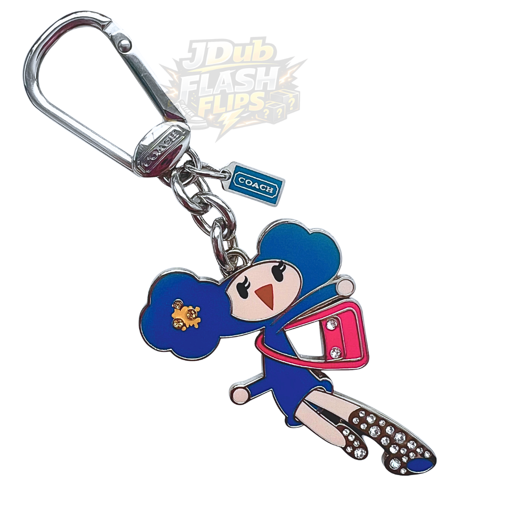 NWOT Coach Poppy Chan Blueberry Key Chain Fob Charm - Rare 2009