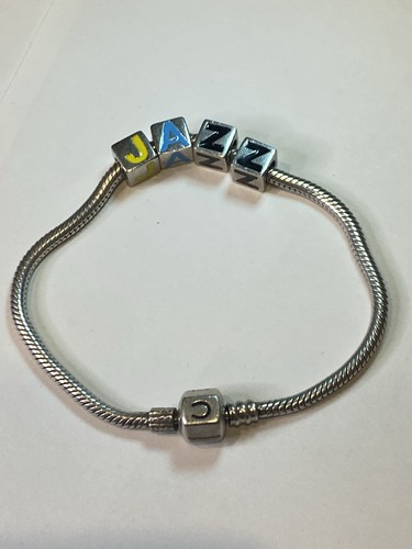 AUTHENTIC CHAMILIA STERLING SILVER SNAP CHARM BRACELET “JAZZ” AROUND ENAMEL RARE