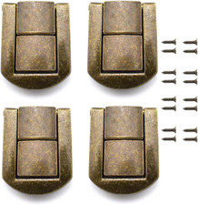 4-Pack Zinc Alloy Spring Toggle Latch Antique Bronze Rectangle Mini Hasp Clasp w