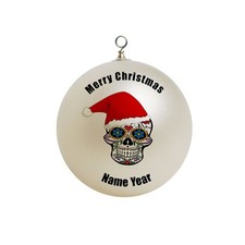 Personalized Sugar Skull day of Dead Ornament  5