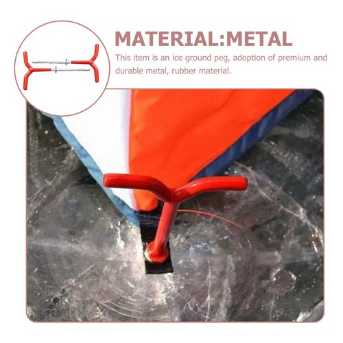 2 Pcs Camping Ground Nail Tent Stakes Heavy Duty Screw Ice Fishing Accessories - Picture 4 of 12