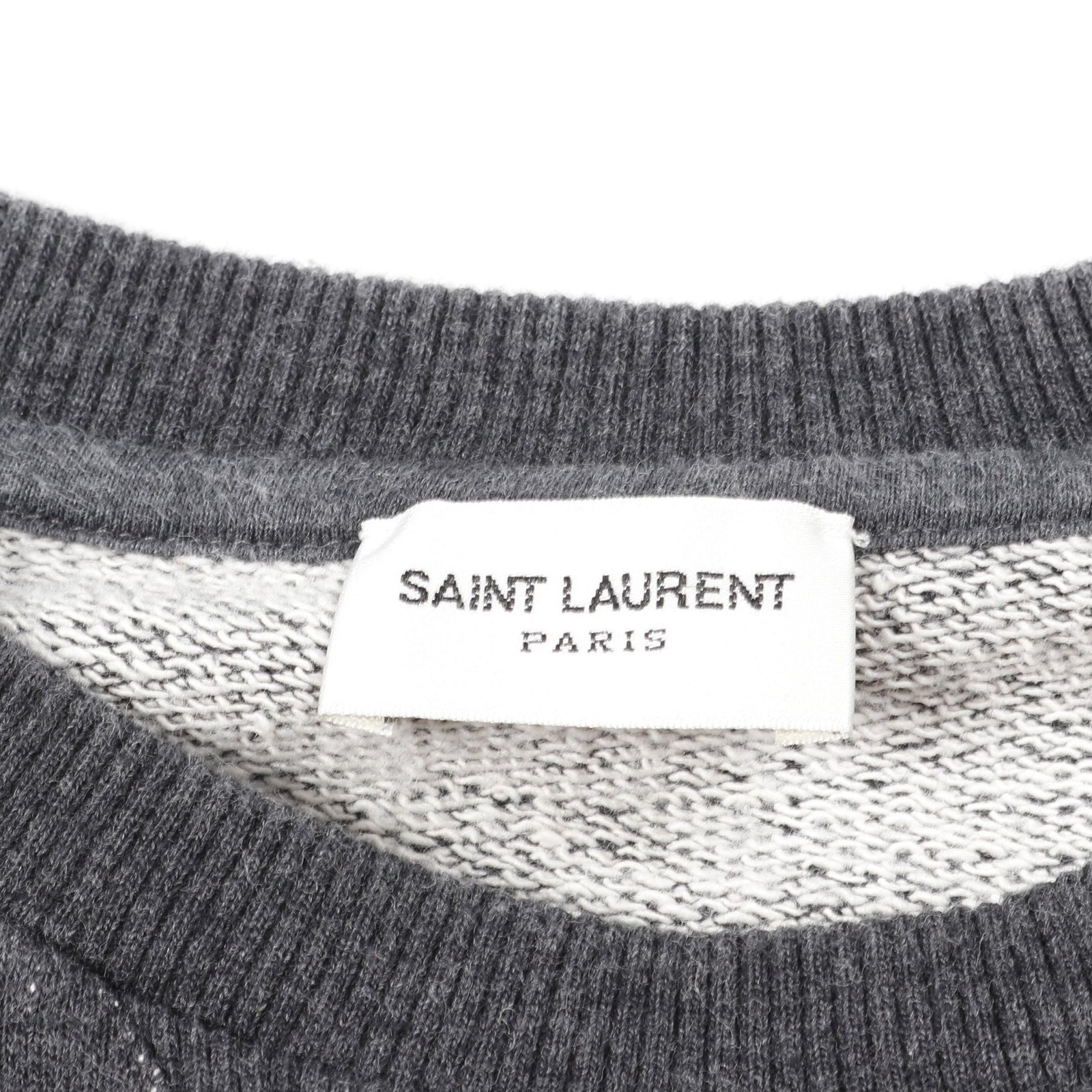 【Top】 Felpa SAINT LAURENT PARIS stampa logo frontale cotone grigio scuro