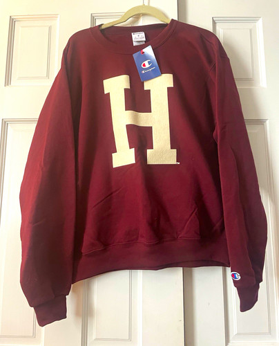 NEW Champion Harvard University Powerblend Crewneck Sweatshirt Maroon Men's M