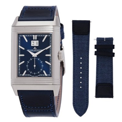 Jaeger LeCoultre Reverso Tribute Geographic World Time Blue Dial Watch Q714845J