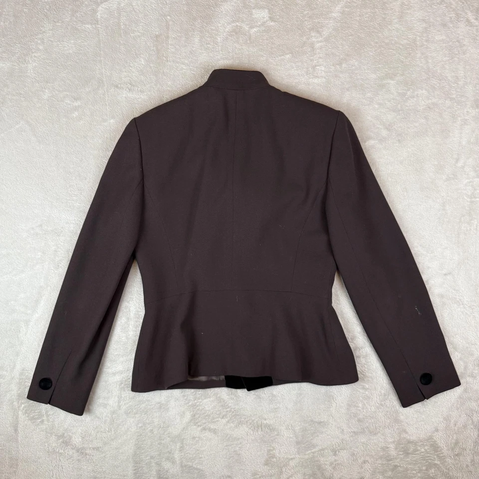 De Colección Christian Dior Lana Terciopelo Ribete Pantalones Traje Mujer 8 Marrón Diseñador Años 80 LEER Foto 4 de 4