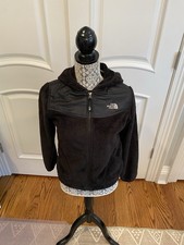 The North Face Girls Black L 14-16 Oso Fleece Hooded Full Zip EUC