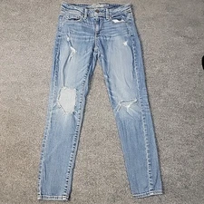 American Eagle Super Skinny Light Wash Distressed Denim Jeans Women's Size 4