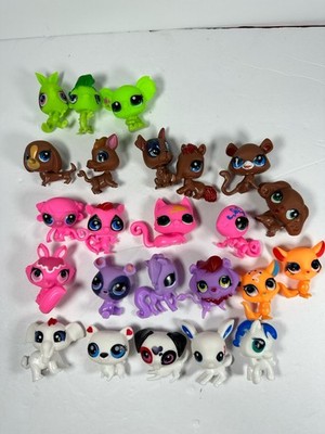 Lot of 24 Unbranded Mini Pet Figures - Assorted Animals, Bright Colors & Neon