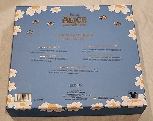 DISNEY ALICE IN WONDERLAND - 5 Piece Face Brush Collection - Full Size - NIB - Picture 3 of 4
