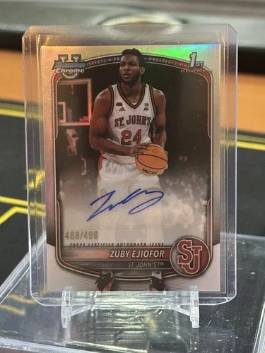 2025-26 Bowman Chrome ZUBY EJIOFOR Autograph AUTO Rookie REFRACTOR/499 ST JOHNS