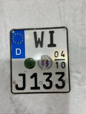 German Motorcycle License Plate WI J133