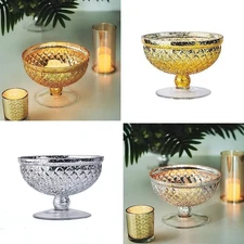 8" Compote Vase Mercury Glass Bowl Centerpiece Wedding Party Home Decorations