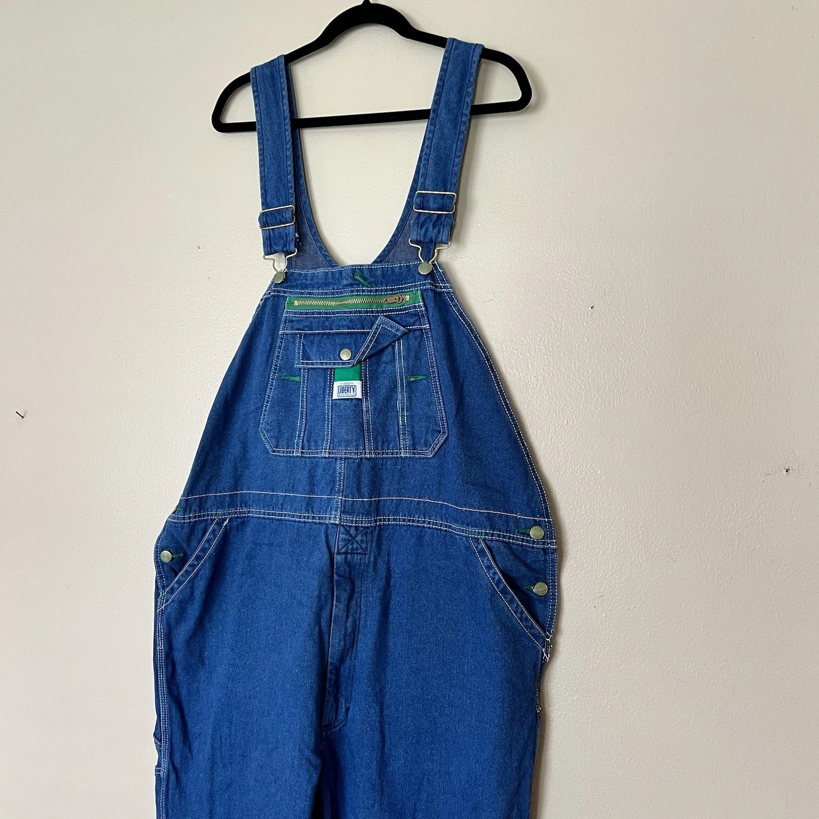 Walls Liberty Bib Overalls Mens 42x30 Blue Denim Workwear