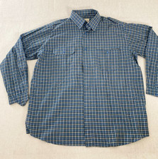 Reputation 92 Button Up Shirt Mens M Blue Plaid Collared Pockets Long Sleeve