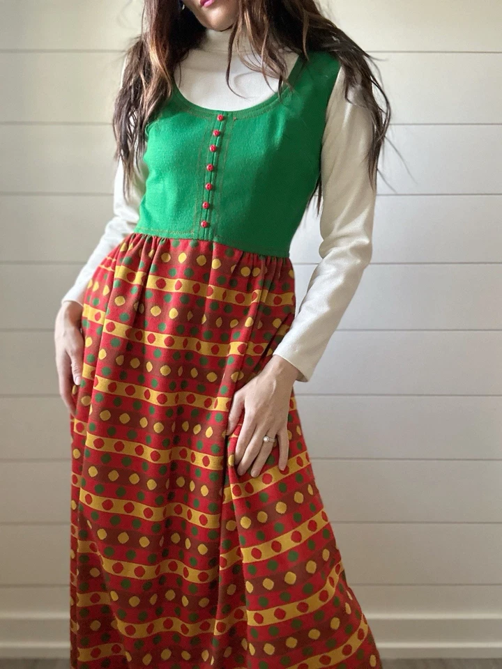 Vestido Vintage Mod Años 60/70 Vicky Vaughn Tejido Groovy Vestido Foto 2 de 4