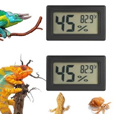 Battery-Powered LCD Reptile Thermometer  Humidity Gauge - User-Friendly Setup