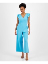 RACHEL RACHEL ROY Womens Light Blue Flutter Sleeve Cropped Jumpsuit XL
