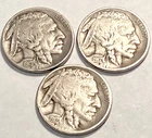 Three  (3) 1917 P  Buffalo Nickel s AU / BU NO RESERVE  *J2050
