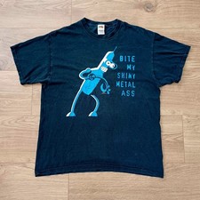 Vintage 2008 Futurama Bender “Bite My Shiny Metal Ass” T-shirt - Size XL - Y2K 