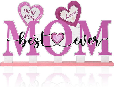 Happy Mother's Day Wooden Table Centerpiece Decor for Home and Kitchen