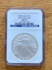 2006 Silver Eagle S$1 Early Releases NGC MS70 Blue Label ONLY 64 Graded MS 70