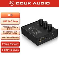 Douk Audio K5 ESS9038 USB DAC Converter Desk Headphone Amplifier DSD256