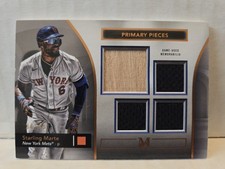 Starling Marte 2024 Topps Museum Collection Quad Primary Pieces Relic /49