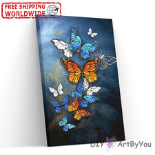 Paint By Numbers Canvas Art Draw Artist Painting Oil Kit Home Decor Butterfly