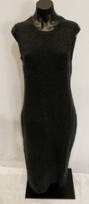 Mongolian Cashmere Sleeveless Midi Sweater Dress AR8 Heather Charcoal Large