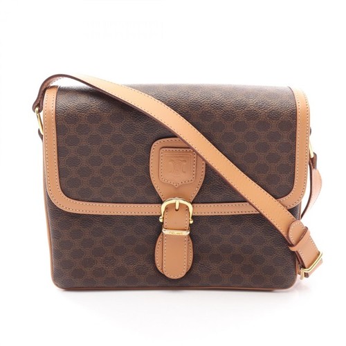 Celine Macadam Shoulder Bag Womens Leather Classic Handbag