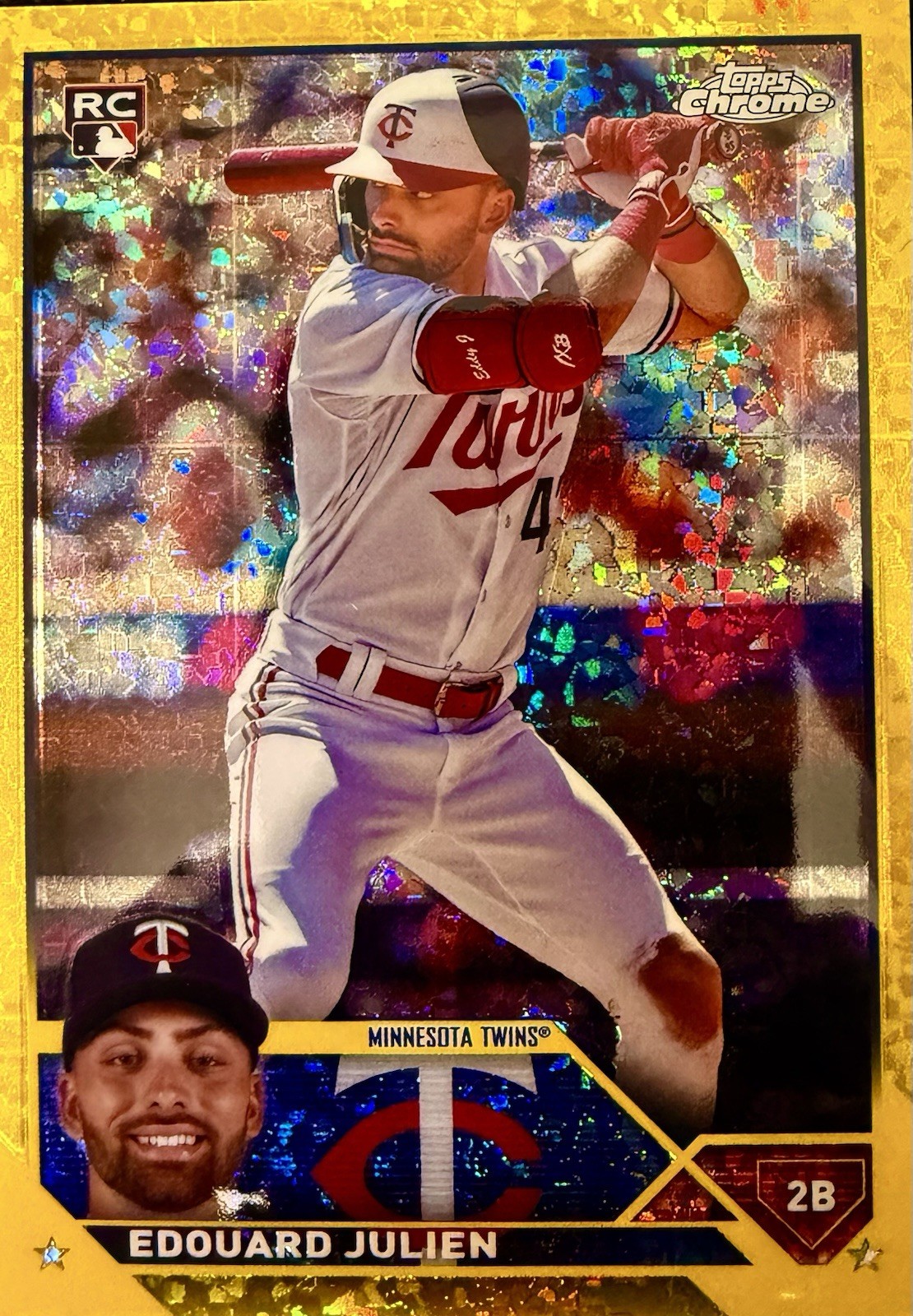 2023 Topps Chrome Update Edouard Julien #USC79 RC Yellow Mini Diamond /75 Twins