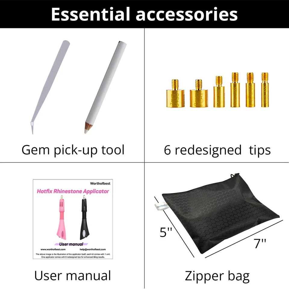 Worthofbest Hotfix Rhinestone Setter, Hot Fix Applicator Tool Bedazzler Kit w... - Image 3 of 4