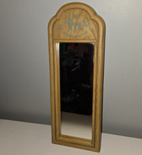 Vtg Homco Baby Nursery Wall Mirror Rocking Horse Wood Theme 1980s 18"x6.5"