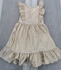 Gold Tahari Girls Dress 3T Ruffles Button Back