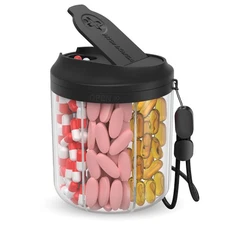 Hionxmga Pill Bottle Organizer with 7 Large Compartments, Pill Dispenser for ...