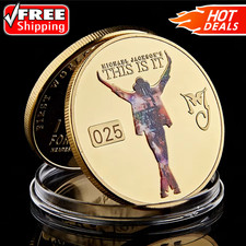 Michael Jackson King Of Pop Gold Tone Commemorative Challenge Coin Memorabilia