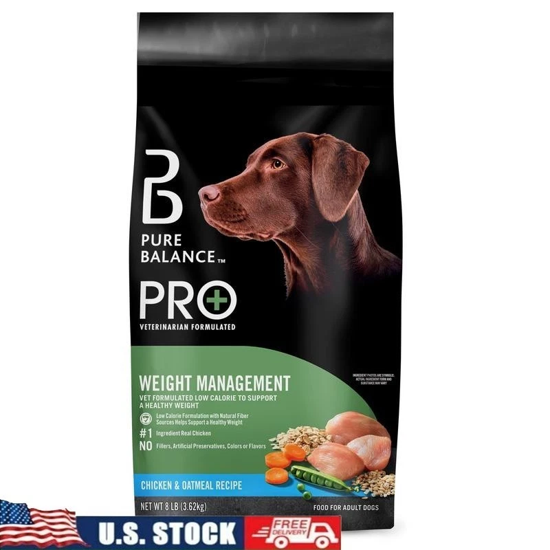Weight Management Chicken Oatmeal Dry Dog Food 8lb Natural Low Calorie Recipe US
