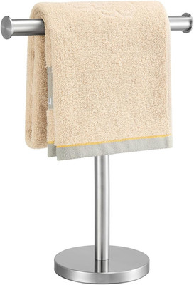 T-Shape Bath Hand Towel Holder Standing, SUS304 Stainless Steel Brushed Nickel T