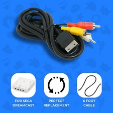 High-Quality Sega Dreamcast AV Composite Cable - Clear Audio Video Output
