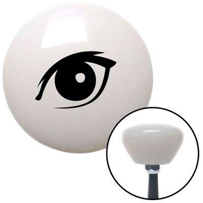 Black One Eye White Retro Shift Knob w/ M16x1.5 Insert Shifter Auto Manual Brody