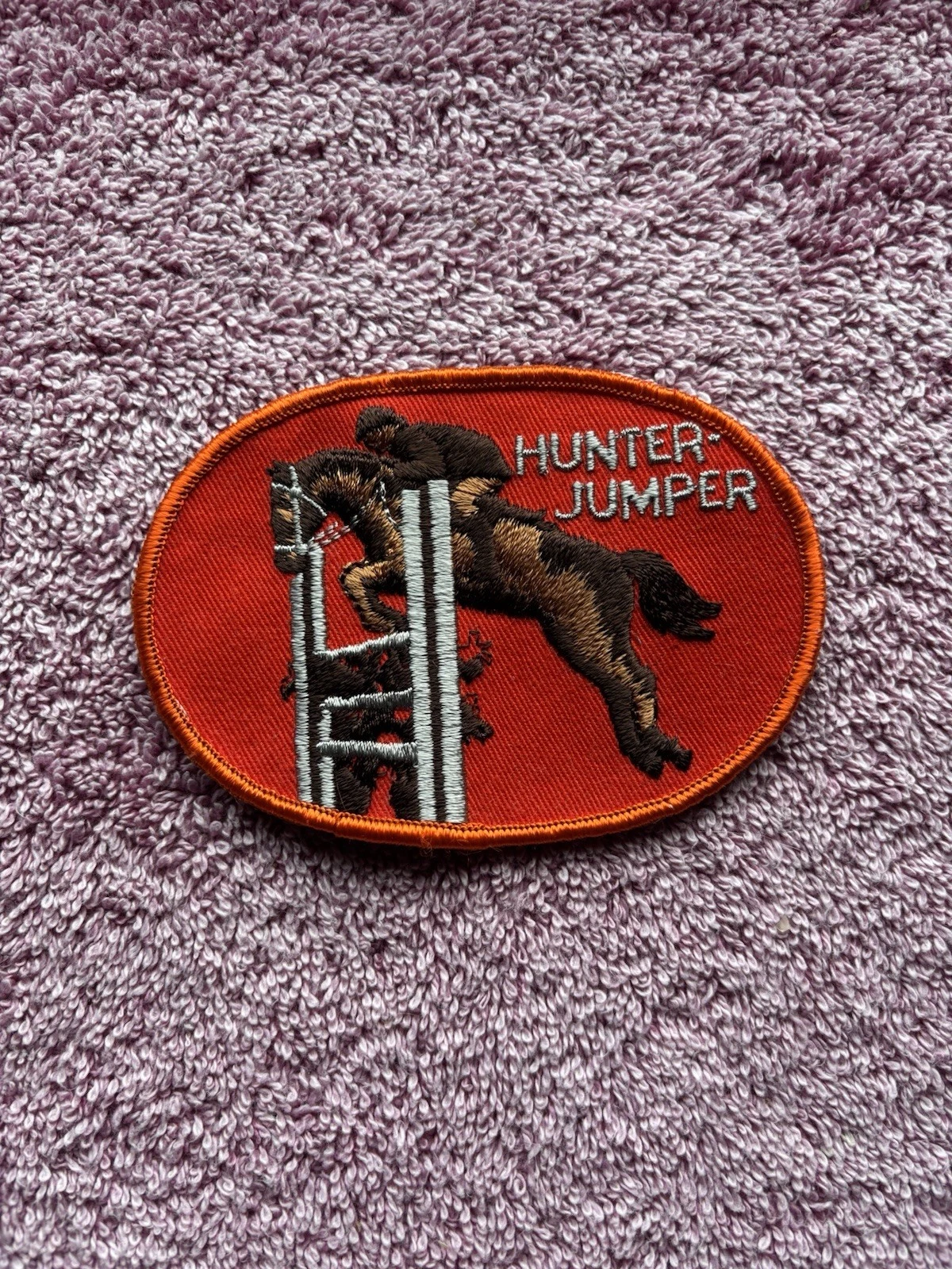 Vintage Hunter Jumper Horse Jumping Embroidered Patch