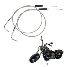 42 Inch Stainless Steel Throttle Cable and Idle Cable Set, Motorcycle