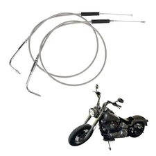  42 Inch Stainless Steel Throttle Cable and Idle Cable Set, Motorcycle 