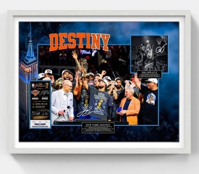 Knicks 2026 Team Photo framed 3d Shadowbox 22x28 Champions Jalen Brunson Kat OG