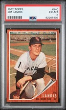 1962 TOPPS #540 JIM LANDIS PSA 6